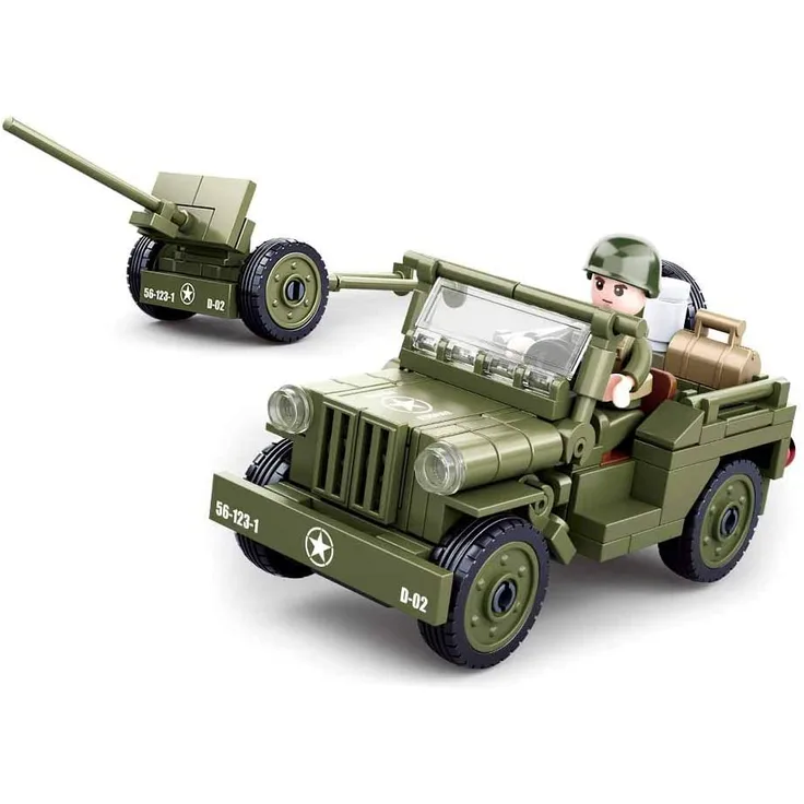 Sluban M38-B0853 - Allied Jeep with Anti-Aircraft