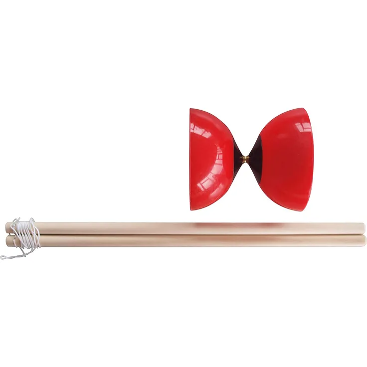Schildkröt Diabolo Set, aus elastischem roten Polyethylen, Metallnabe, 2 Holstäbe inkl. Schnur und Anleitung, 970136