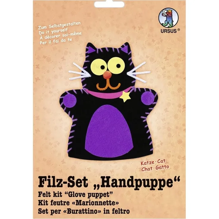 Ursus 39560019 - Filzset Handpuppe, Katze