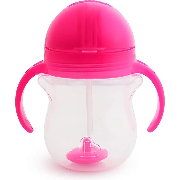 Munchkin Click Lock Trinkhalmbecher mit beschwertem Halm, rosa, 207 ml, rosa – Bild 4