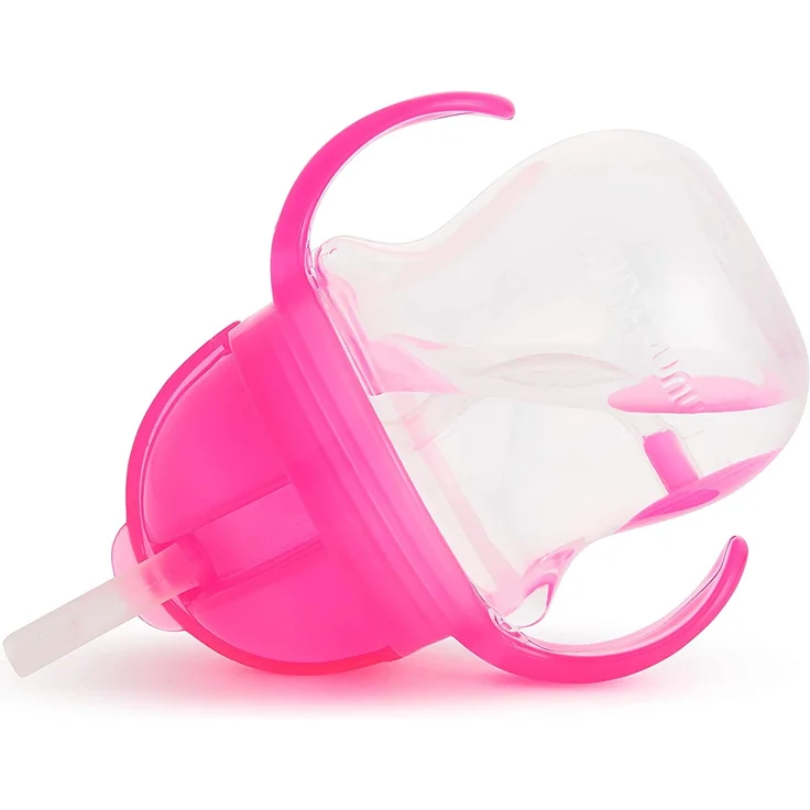 Munchkin Click Lock Trinkhalmbecher mit beschwertem Halm, rosa, 207 ml, rosa – Bild 3