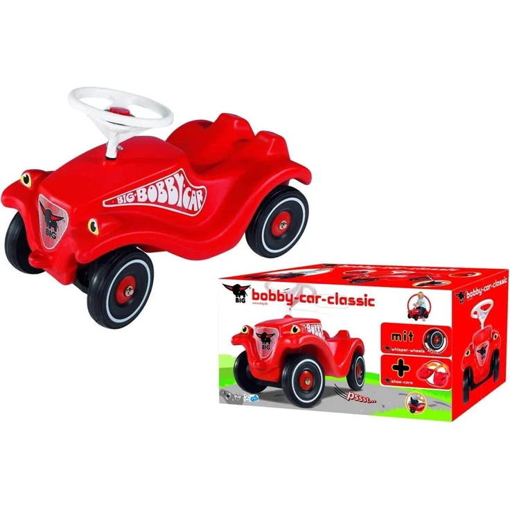 BIG 800056106 'Bobby Car Classic'-Set mit Flüsterrädern und Schuhschutz Shoe-Care, ab 12 Monaten, bis 50 kg belastbar, rot – Bild 6