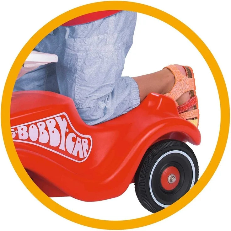 BIG 800056106 'Bobby Car Classic'-Set mit Flüsterrädern und Schuhschutz Shoe-Care, ab 12 Monaten, bis 50 kg belastbar, rot – Bild 7