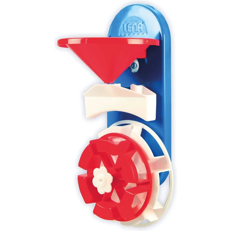 Lena 65471 - Wasserspaß Wasserrad, Badespielzeug aus Kunststoff, Spielset mit Wassermühle mit Trichter und 2 Wasserrädern, Wasserspielzeug Set für Kleinkinder ab 1 Jahr, Badewannenspielzeug