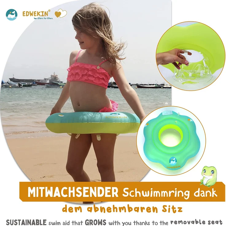 EDWEKIN® Baby Schwimmring, Mitwachsende Schwimmhilfe, Schwimmsitz Kleinkinder, Baby Float, Kinder Schwimmreifen ab 6 Monate bis 3 Jahre – Bild 4