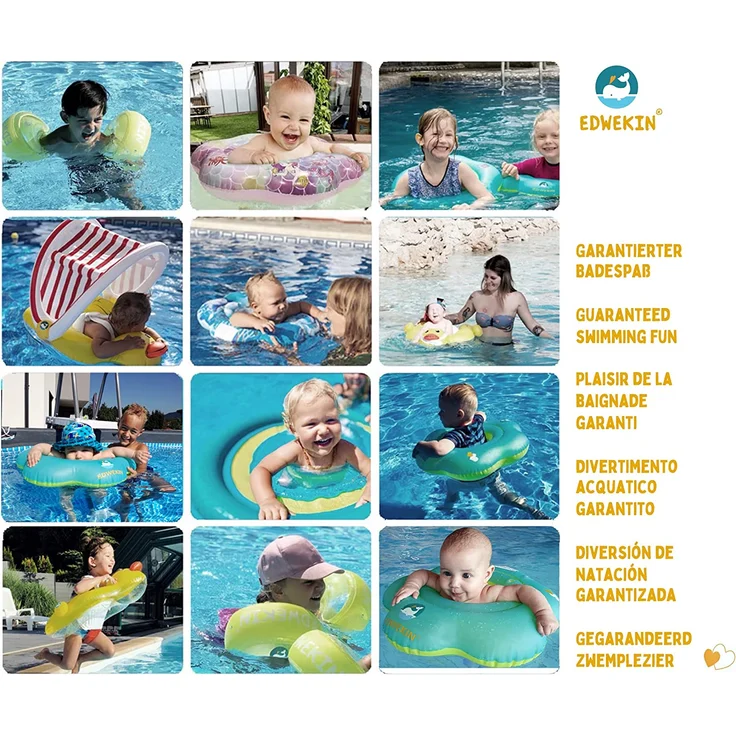 EDWEKIN® Baby Schwimmring, Mitwachsende Schwimmhilfe, Schwimmsitz Kleinkinder, Baby Float, Kinder Schwimmreifen ab 6 Monate bis 3 Jahre – Bild 6