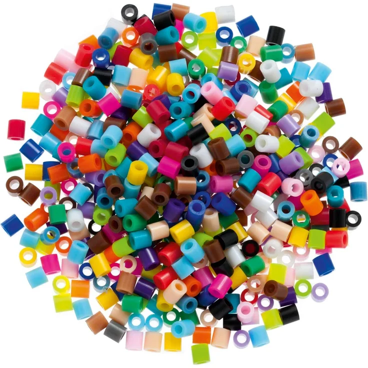 folia 73219 - Bügelperlen im Eimer, 30.000 Stück sortiert in 22 verschiedenen Farben, Durchmesser ca. 5 mm, tolle Ergänzung zu den Stiftplatten – Bild 2