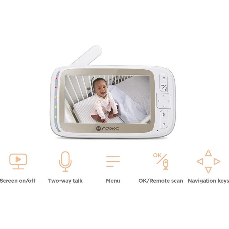 Motorola Baby VM 85 / Comfort 85 Connect Video-Babyphone mit Schwenk- und Zoomfunktion, Wi-Fi, 5. 0 Zoll Farbdisplay, Infrarot-Nachtsicht, 2-Wege-Audio und Temperatursensor – Bild 8