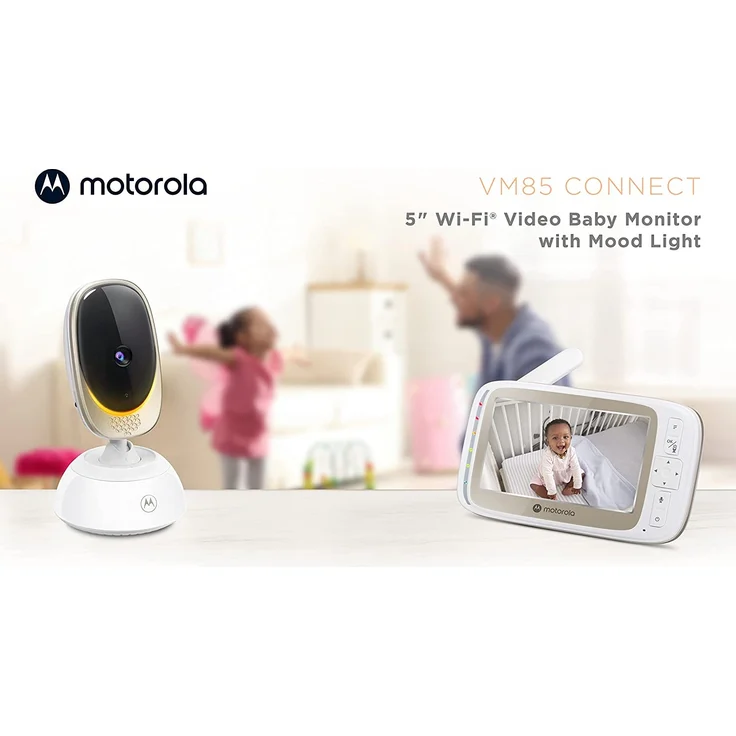 Motorola Baby VM 85 / Comfort 85 Connect Video-Babyphone mit Schwenk- und Zoomfunktion, Wi-Fi, 5. 0 Zoll Farbdisplay, Infrarot-Nachtsicht, 2-Wege-Audio und Temperatursensor – Bild 7