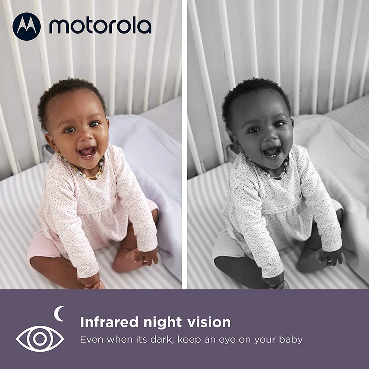 Motorola Baby VM 85 / Comfort 85 Connect Video-Babyphone mit Schwenk- und Zoomfunktion, Wi-Fi, 5. 0 Zoll Farbdisplay, Infrarot-Nachtsicht, 2-Wege-Audio und Temperatursensor – Bild 5