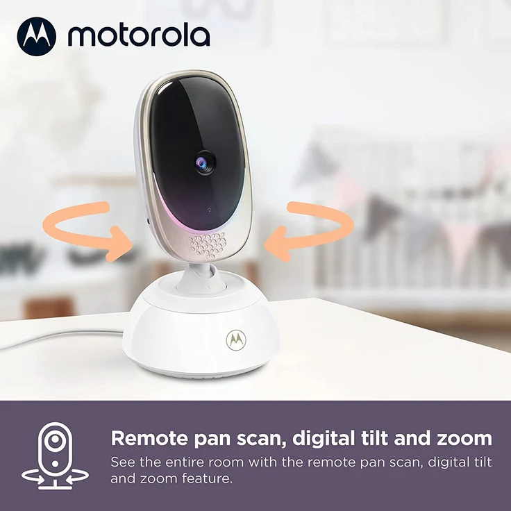 Motorola Baby VM 85 / Comfort 85 Connect Video-Babyphone mit Schwenk- und Zoomfunktion, Wi-Fi, 5. 0 Zoll Farbdisplay, Infrarot-Nachtsicht, 2-Wege-Audio und Temperatursensor – Bild 4