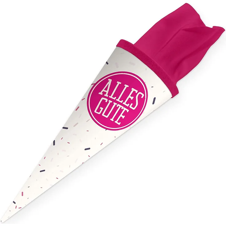 itenga Geschwisterschultüte 35cm Geschenkverpackung Schultüte Zuckertüte klein für Erwachsene Kinder Party (Memphis mit Text Alles Gute)