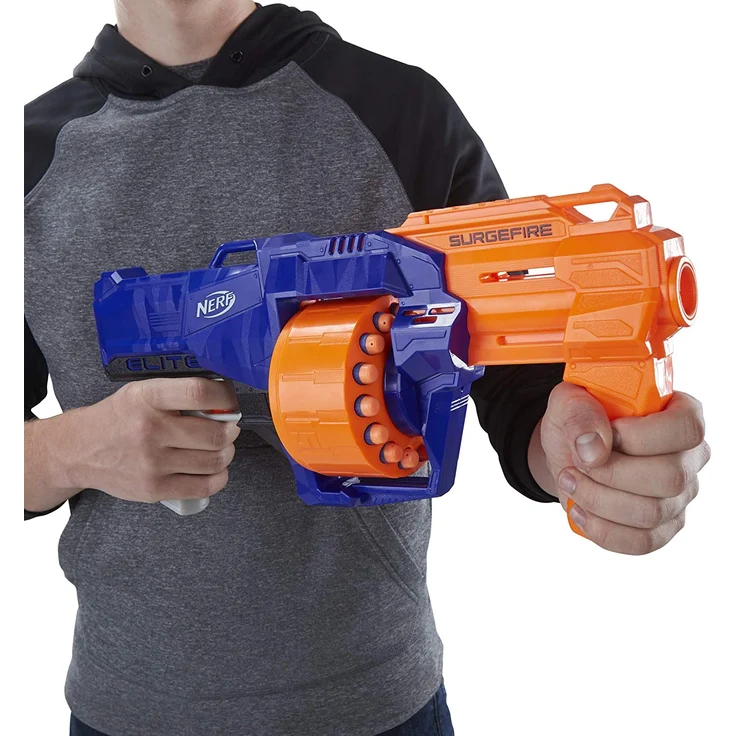 Nerf N-Strike Elite Surgefire, Spielzeugblaster mit Trommelmagazin, in recycelbarer Verpackung – Bild 2