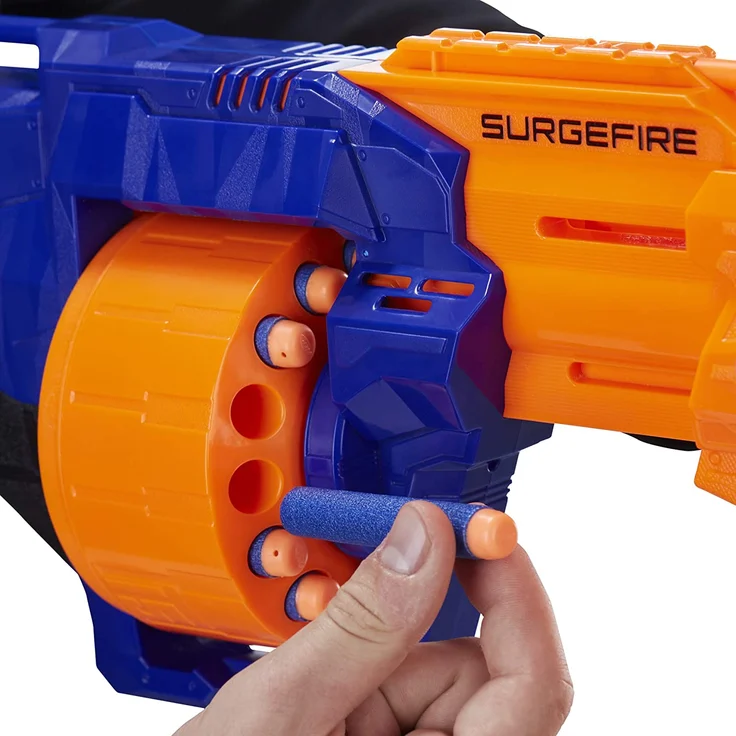 Nerf N-Strike Elite Surgefire, Spielzeugblaster mit Trommelmagazin, in recycelbarer Verpackung – Bild 4