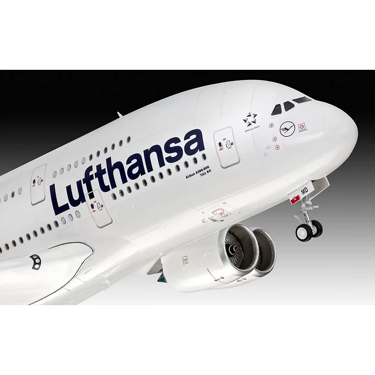 Revell 03872 Passagierflugzeug Airbus A380-800 Lufthansa New Livery, 1:144/50,4 cm originalgetreuer Modellbausatz für Experten, unlackiert, 1/144 – Bild 4