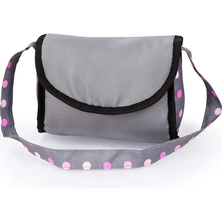 Bayer Design 61766AB Puppenzubehör, 11 in 1 Pflegeset, Großes Zubehörset für Babypuppen inkl. Tasche, Reisebett, Schlafsack und Pflegezubehör, grau, pink, gepunktet mit Fee - Preisvergleich – Bild 3