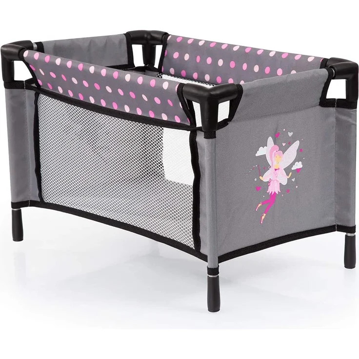 Bayer Design 61766AB Puppenzubehör, 11 in 1 Pflegeset, Großes Zubehörset für Babypuppen inkl. Tasche, Reisebett, Schlafsack und Pflegezubehör, grau, pink, gepunktet mit Fee - Preisvergleich – Bild 6