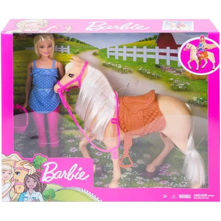 Mattel Barbie Puppe und Pferd