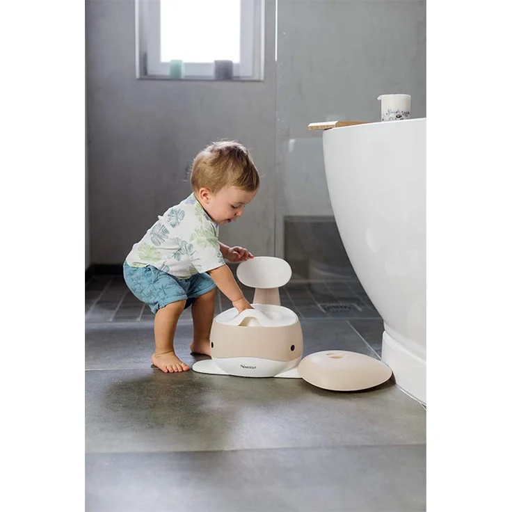 Kindsgut Kinder-Töpfchen, Babytopf WC/Klo, kinderfreundliches Wal-Design und dezente Farben, Toiletten-Training, Sand – Bild 4