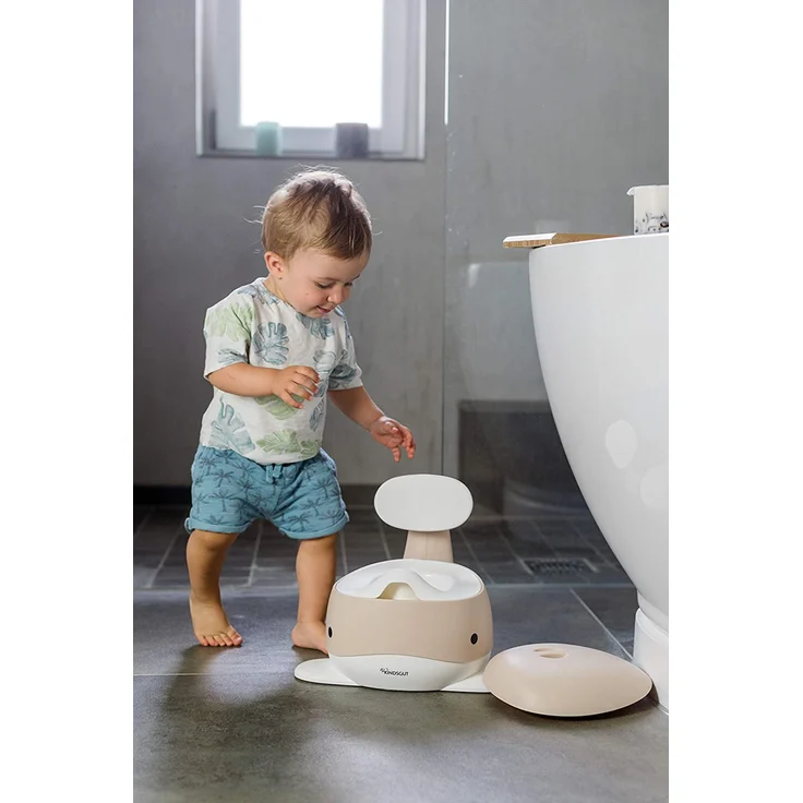 Kindsgut Kinder-Töpfchen, Babytopf WC/Klo, kinderfreundliches Wal-Design und dezente Farben, Toiletten-Training, Sand – Bild 2