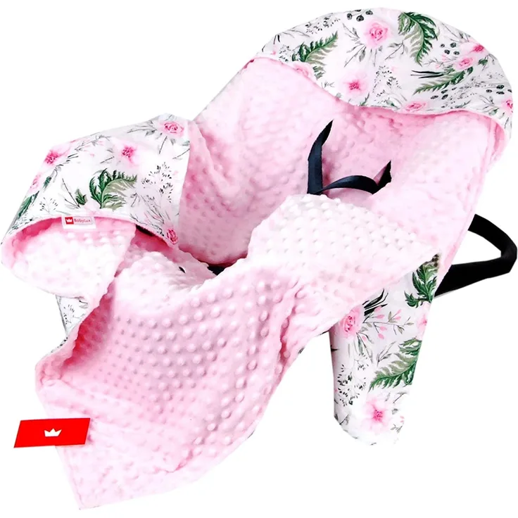 BabyLux 'Wilde Blüten' Einschlagdecke 90x90 cm, pink