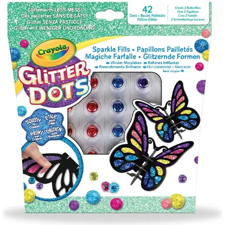 CRAYOLA 04-1083 Dots zaubert glitzernde Schmetterlinge mit Glitzer-Motiv, No Color