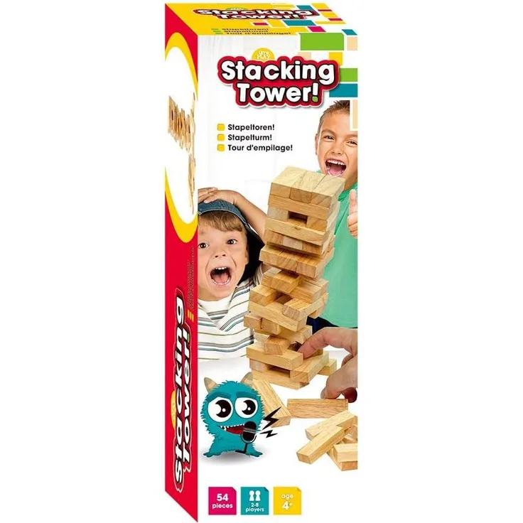 Geschicklichkeitsspiel Holzturm Stapelturm Wackelturm Holz Spielsteine stapeln