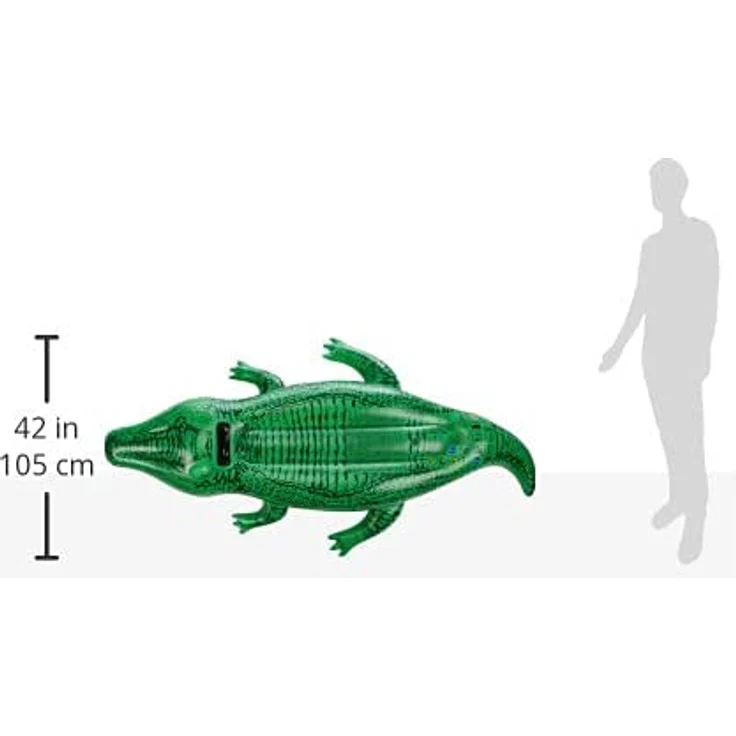 Intex 58546NP, Aufblasbares Reittier - Schwimmtier - Badetier 'Kleines Krokodil' in ca. 168 x 86 cm mit robustem Haltegriff – Bild 5