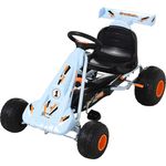 HOMCOM Kinder Go-Kart mit Handbremse hellblau