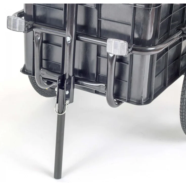 SAMAX Transportanhänger Fahrradanhänger Lastenanhänger Fahrrad Anhänger Handwagen mit Kunststoffwanne für 60 Kg / 70 Liter in Grün – Bild 8