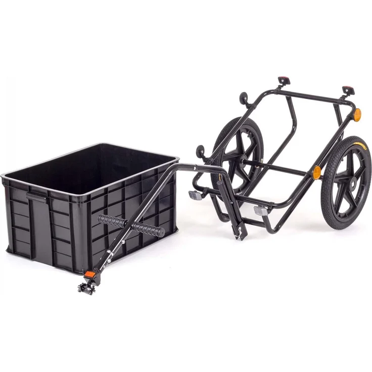 SAMAX Transportanhänger Fahrradanhänger Lastenanhänger Fahrrad Anhänger Handwagen mit Kunststoffwanne für 60 Kg / 70 Liter in Grün – Bild 7