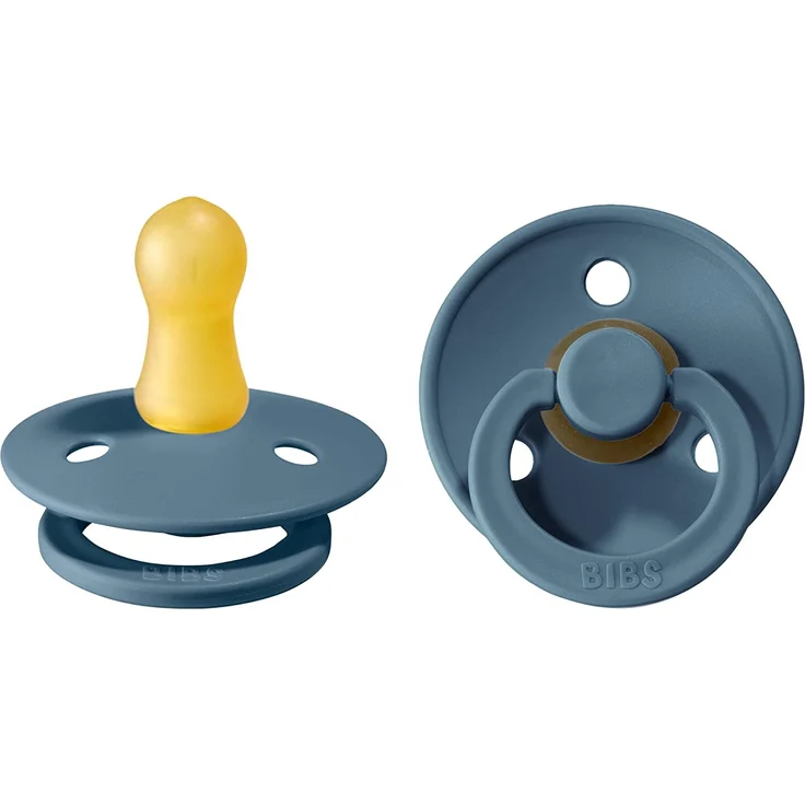 BIBS Colour Schnuller 2er-Pack, BPA-frei, Kirschform Nippel. Naturkautschuk / Latex, Größe 1 (0-6 Monate), Petrol / Petrol - Preisvergleich – Bild 1