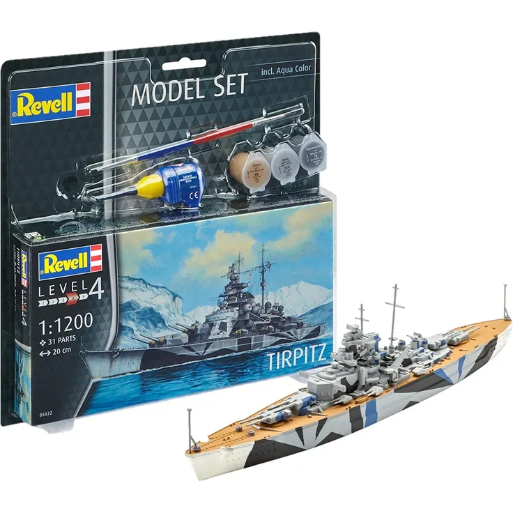 Revell Modellbausatz inkl. Aqua Color Schiff Tirpitz 1:1200