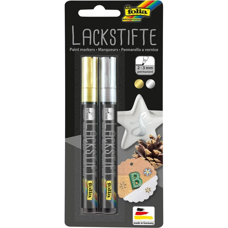 Lackstifte - 2-3 mm - gold und silber