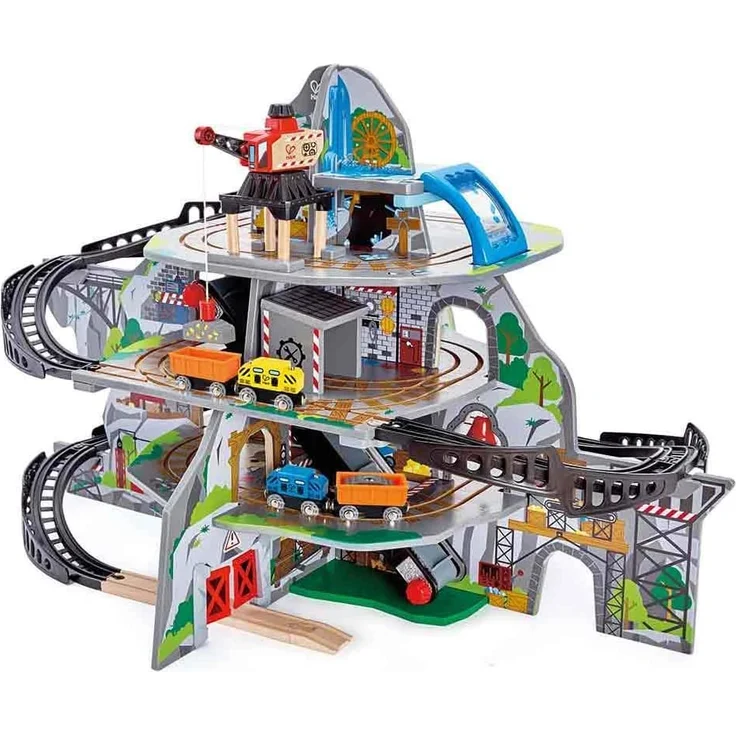 Hape E3753 – Riesige Bergmine, Holzeisenbahn mit viel Zubehör, ToyAward Gewinner 2017 und Top 10 Spielzeug 2017, ab 3 Jahre - Preisvergleich – Bild 1