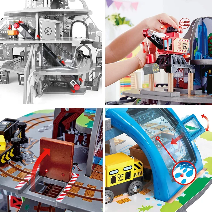 Hape E3753 – Riesige Bergmine, Holzeisenbahn mit viel Zubehör, ToyAward Gewinner 2017 und Top 10 Spielzeug 2017, ab 3 Jahre - Preisvergleich – Bild 3