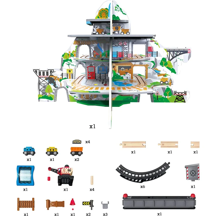 Hape E3753 – Riesige Bergmine, Holzeisenbahn mit viel Zubehör, ToyAward Gewinner 2017 und Top 10 Spielzeug 2017, ab 3 Jahre - Preisvergleich – Bild 2