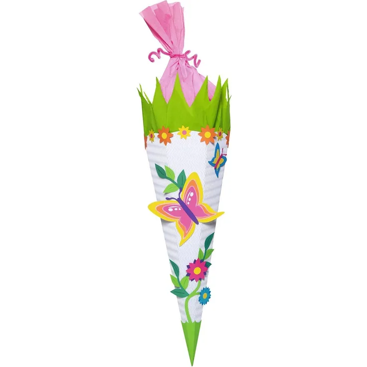 Ursus 9850016 - Schultüten Bastelset Schmetterling, 6-eckig, 68 cm, bunt