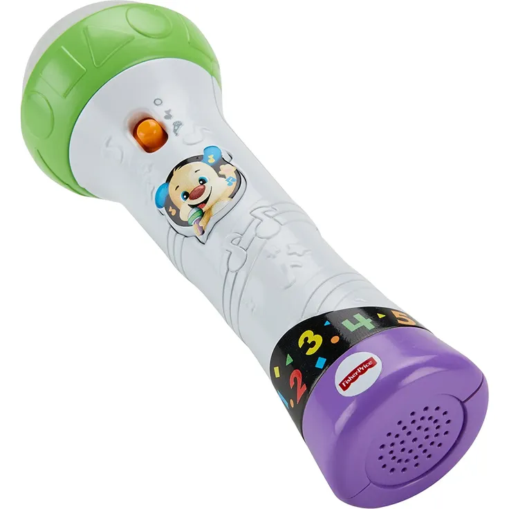 Fisher-Price FBP32 Lernspaß Mikrofon Lernspielzeug für Buchstaben Zahlen Farben und Sätzen mit Aufnahmefunktion, ab 18 Monaten deutschsprachig