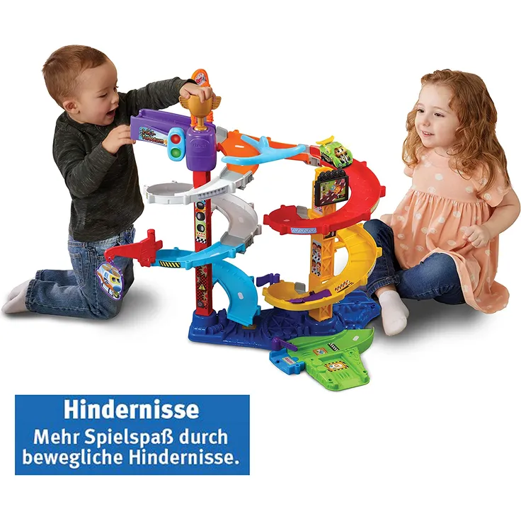 Vtech 80-535004 TUT Baby Flitzer-2-in-1-Turboturm Babyspielzeug, Rennbahn, Parkhaus, Auto – Bild 4