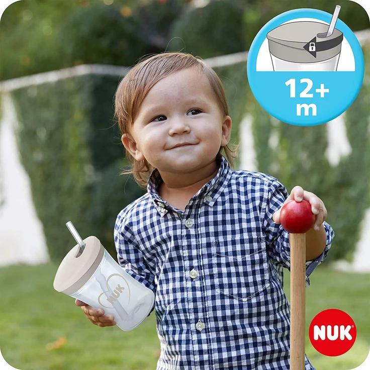NUK 3-in-1 Trinklernset mit Trainer Cup Schnabeltasse (6+ Monate), Magic Cup 360° Trinklernbecher (8+ M) & Action Cup Trinklernflasche (12+ M) | 230 ml | BPA-frei | Herz (neutral) – Bild 5