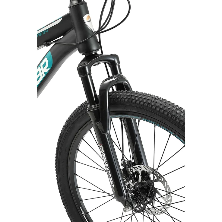 BIKESTAR Kinder Jugend Mountainbike 24 Zoll ab 8 Jahre | 21 Gang Hardtail MTB Scheibenbremse Federgabel | Schwarz – Bild 5