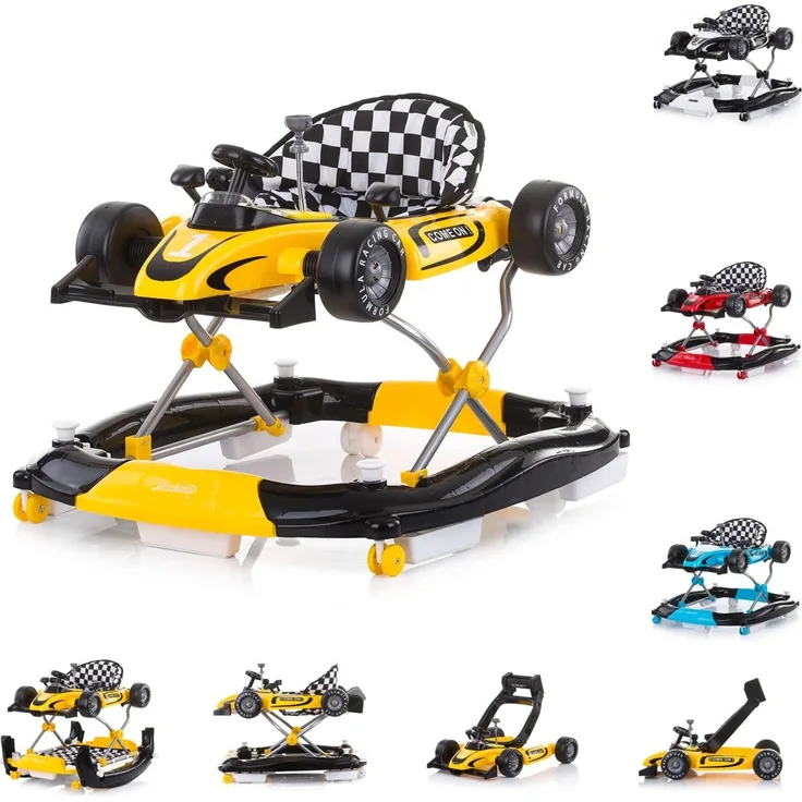 Chipolino Lauflernwagen 4 in 1 Racer, verstellbar, Wippe, Activitycenter gelb