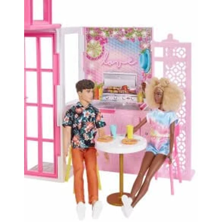 Barbie FXG54 - Ferienhaus mit Möbeln und Pool, portables Puppenhaus ca. 46 cm hoch mit Tragegriff, Puppenzubehör Spielzeug ab 3 Jahren – Bild 10