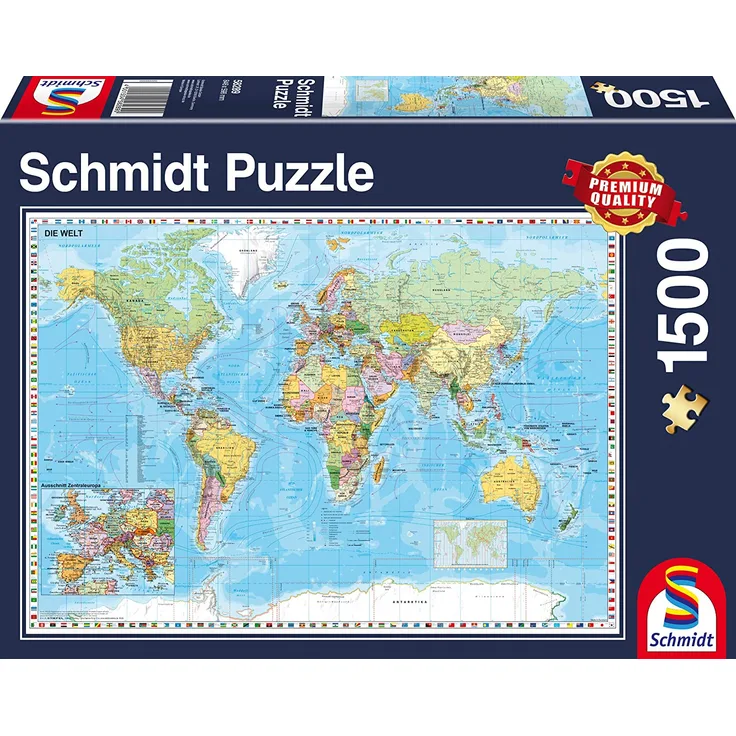 Schmidt Spiele Puzzle 58289 Die Welt, 1500 Teile Puzzle - Preisvergleich