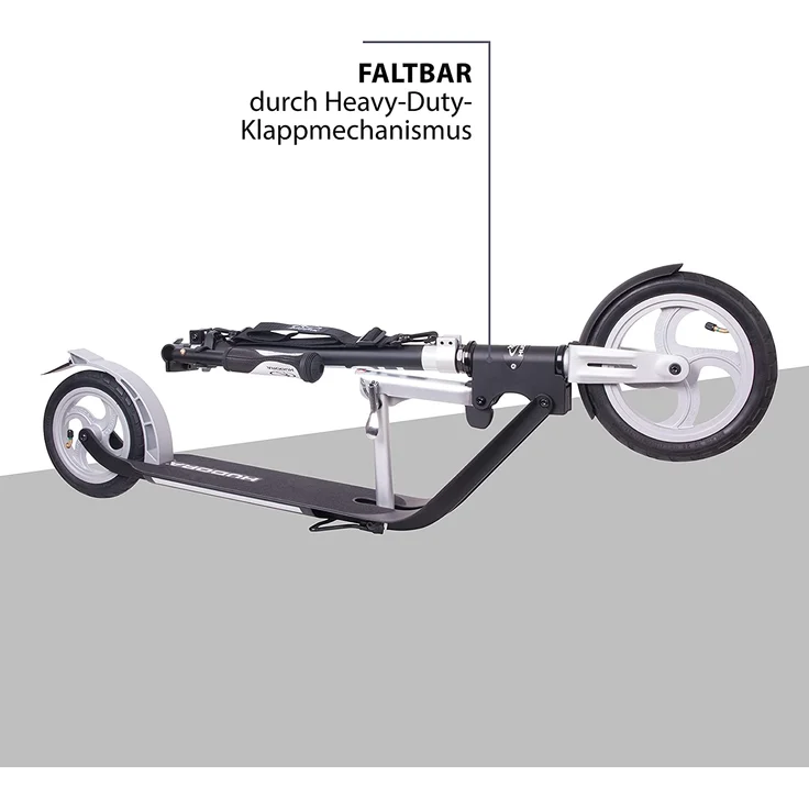 Hudora 14031 'BigWheel Air 230' Scooter, ab 10 Jahren, höhenverstellbar bis 106,5 cm, klappbar, max. belastbar bis 120 kg, schwarz/silber – Bild 5