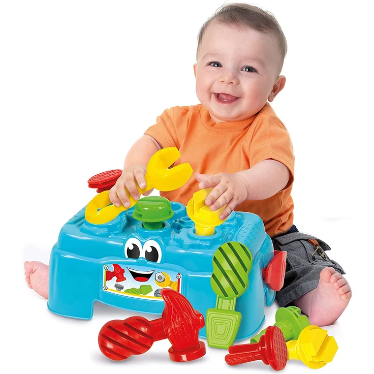 Clementoni 17042 Baby Clementoni - Werkbank,Motorik-Spielzeug aus 100% recyceltem Material zur Entwicklung der Sinne,Werkzeug-Box mit Hammer, Schrauben & Schraubendreher, für Kleinkinder ab 10 Monaten - Preisvergleich – Bild 8