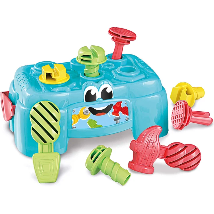 Clementoni 17042 Baby Clementoni - Werkbank,Motorik-Spielzeug aus 100% recyceltem Material zur Entwicklung der Sinne,Werkzeug-Box mit Hammer, Schrauben & Schraubendreher, für Kleinkinder ab 10 Monaten - Preisvergleich – Bild 1