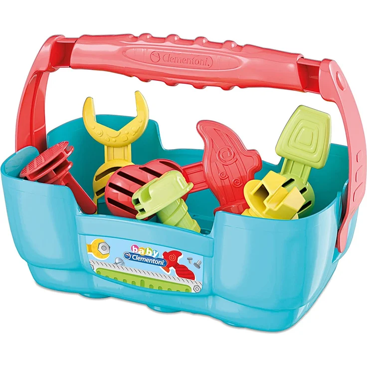 Clementoni 17042 Baby Clementoni - Werkbank,Motorik-Spielzeug aus 100% recyceltem Material zur Entwicklung der Sinne,Werkzeug-Box mit Hammer, Schrauben & Schraubendreher, für Kleinkinder ab 10 Monaten - Preisvergleich – Bild 4