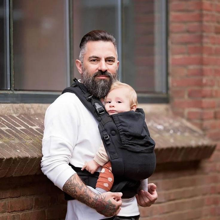 Hoppediz 'Nabaca' Babytrage Basic-Set Denim Schwarz, 2 Tragepositionen – Bild 7
